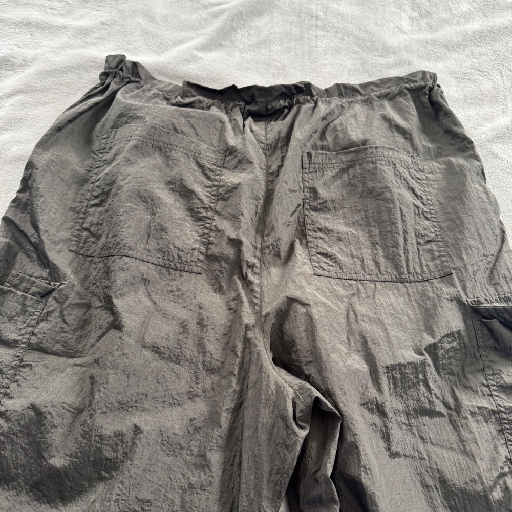 Future Collective Alani Noelle Grey Parachute Cargo Pants XL Bungee Hem Baggy - Picture 9 of 9
